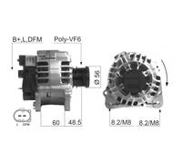 Alternador EB216Q 89213557 CA 1394 IR DRB1860 A0233(BOSCH) A0059 WA22971 A0233