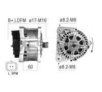 ERA Generador 110A 14V para Dacia Duster 1.6 16V Hi-Flex 1.5 DCI