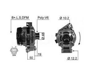 ALTERNADOR EB330Q 104210-4022 1543764 36002573 1353886 104210-5760 CAL40332OS