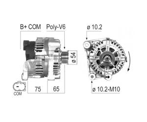 Alternador EB427Q CAL15330AS CAL15330 440106 12 31 8 517 262 301904RIM 439545