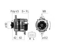 ALTERNADOR EB559Q CAL46112ES 28-5612 CAL46112 96 566 262 J5110912 DRA0338
