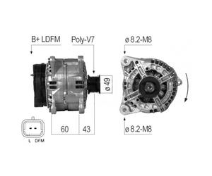 ALTERNADOR EB592Q 440212 AX1330 82 00 692 868 82 00 660 035 82 00 404 300 A0165