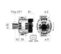 ERA Generador 120A 14V para Mercedes-Benz Clase C 200 Compresor