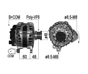 Alternador EB948G CAL10471OS CAL10471RS F 000 BL0 8A0 554087RID F 000 BL0 800
