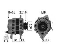 ALTERNADOR EB971S A003TA4298 DRB5611 CAL35164 A3TA4298 LRA02306 ME203546 A5053