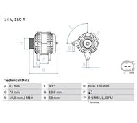 Alternador para BOSCH 0 986 048 921 para BMW 3 (E46) 2 1998-2001