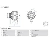 Alternador para BOSCH 0 986 082 220 para FORD ECOSPORT 1.5 2013-2022