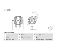 Alternador trifásico BOSCH 0 986 044 651