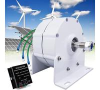 Alternador trifásico Permanente de CA pequeño de 12 V/24 V/48 V/120 V/220 V, de Bajas revoluciones, 600 RPM, 12 000 W, para Construir su Propia turbina Horizontal (220 V)