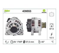 Alternador Valeo 439553 Valeo Origins New Oe Technology para Citroën Fiat