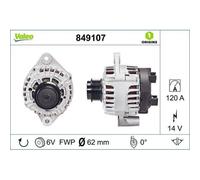 Alternador Valeo 849107 Valeo Origins New Oe Technology para Alfa Romeo Fiat