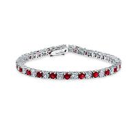 Alternando Ronda Circonio Cúbico 12.00 Ct 4 Puntas Cesta Conjunto Solitario Aaa Cz Pulsera De Tenis Prom Novia De Plata Plateado Simulado Color De La Joya Piedra De Nacimiento 7.5 Pulgadas