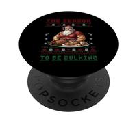 Alternativa al suéter navideño Feo de Papá Noel Powerlifer PopSockets PopGrip Adhesivo