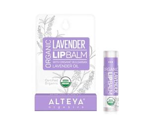 Alteya Organic balsamo labial de lavanda 4.5 gr - USDA certificado orgánico puro bio producto natural para cuidado labial basado en cuidadosamente seleccionados aceites esenciales hidratantes