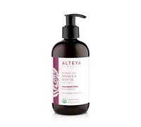 Alteya Organic Relajante Aceite de Masaje Corporal con Rosa 250 ml - Producto Puro Bio Natural con Certificado USDA - Tratamiento Anti-Estrés Calmante Nutriendo la Piel
