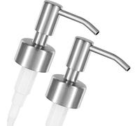 ALTGLAS Dispensador de Jabón 'Budapest' - 2 Piezas de Bomba/Dosificador de Repuesto con Rosca de 28 mm en Acero INOX (Plateado Cepillado)