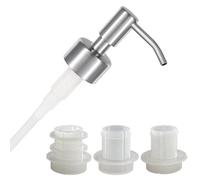 ALTGLAS Dispensador de Jabón 'Budapest' - Bomba/Dosificador de Jabón de Acero Inoxidable con Juego de Juntas por Jabonera Upcycling por Botellas de 18-23 mm (Plateado Cepillado)