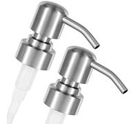 ALTGLAS Dispensador de Jabón 'Zagreb' - 2 Piezas de Bomba/Dosificador de Repuesto con Rosca de 28 mm en Acero INOX (Plateado Cepillado)