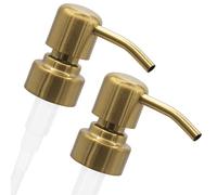 ALTGLAS Dispensador de Jabón 'Zagreb' - 2 Piezas de Bomba/Dosificador de Repuesto con Rosca de 28 mm en Acero INOX (Dorado)