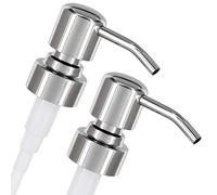 ALTGLAS Dispensador de Jabón 'Zagreb' - 2 Piezas de Bomba/Dosificador de Repuesto con Rosca de 28 mm en Acero INOX (Plateado)