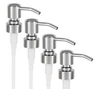 ALTGLAS Dispensador de Jabón 'Zagreb' - 4 Piezas de Bomba/Dosificador de Repuesto con Rosca de 28 mm en Acero INOX (Plateado)