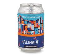 Althaia Mediterranean Lager - Cerveza Artesana Rubia Natural - Lata 33cl - 5% Vol - Lager Suave, Refrescante y 100% Natural (Pack 12 Latas, 12, unidad)
