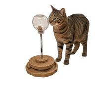 Althea Living Juguete Interactivo para Gatos Interior Marea de Corcho Natural con Dispensador de Comida | Doble Pista con Bolas y Puzzle Alimenticio