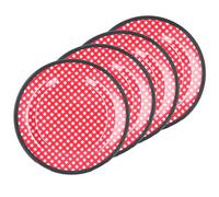 Althwuyu 4pcs Ensalada de 9 pulgadas de ensalada Red Grid Plato de fruta Imititación de porcelana juego de vajillas para el hotel de restaurantes de cocina en casa