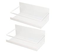 Althwuyu Juego de 2 estantes magnéticos para especias, estante de hierro para refrigerador con cuatro ganchos extraíbles para almacenamiento de cocina y organización de botellas