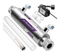 ALTHY - Filtro de agua ultraviolet, UV agua Esterilizador para purificador de agua debajo del fregadero o sistema de ósmosis inversa, con interruptor sensor flujo inteligente, 1GPM, 110-240V, 11W