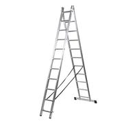 ALTIPESA Escalera Profesional de Aluminio transformable Apoyo-Tijera con Base un Acceso 2 x 11 peldaños Serie bis