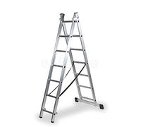 ALTIPESA Escalera Profesional de Aluminio transformable Apoyo-Tijera con Base un Acceso 2 x 7 peldaños Serie bis