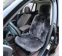 Altlue Fundas Asientos Coche Piel De Oveja Auténtico Funda Asiento Coche Piel De Cordero para Asientos Delanteros De Coche SUV Camión Universales (una Pieza) (Color : Dark Gray)