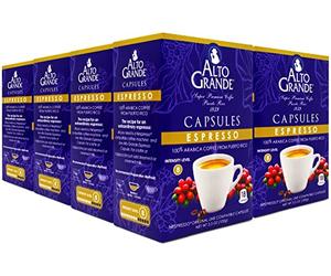Alto Grande Cápsulas súper premium para máquinas Nespresso, 100% café arábica de Puerto Rico (espresso, 144 unidades)