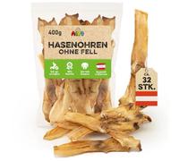 ALTO - Orejas de conejo de primera calidad sin pelo para perros - 400 g de orejas de conejo enteras sin pelo para perros - Calidad de Austria - 100% golosinas naturales para perros, golosinas para