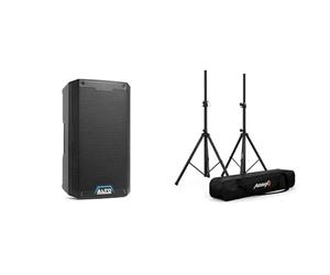 Alto Professional TS408 Altavoz PA Activo de 2000W 8" con Mezclador de 3 Canales, Streaming Bluetoot & Audibax Neo 130 - Soportes Profesionales para Altavoces - Pareja de Trípodes para Altavoces-Bolsa