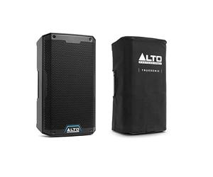 Alto Professional TS412 y TS412 Cover, Altavoz PA activo de 2500W 12" con mezclador de 3 canales, streaming Bluetooth, emparejamiento inalámbrico de altavoces, DSP y Funda deslizante duradera