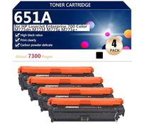 Alto Rendimiento 651A Cartuchos de Tóner Compatibles para HP Laserjet Enterprise 700 Color M775dn M775f M775z M775z Impresoras, 7300 Páginas,4*Black