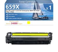 Alto Rendimiento 659X Cartucho de Tóner para HP Color LaserJet Enterprise MFP M776dn 776z 776zs Impresoras, Nítida y Duradera,Yellow-1 Pack
