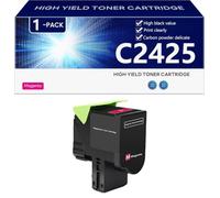Alto Rendimiento C2425 Cartucho de Tóner para Lexmark C2325 MC2325 C2425 MC2425 MC2535 MC2640 Impresoras, Impresión Nítida y Duradera,Magenta-1 Pack