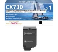 Alto Rendimiento CX730 Cartucho de Tóner para Lexmark C4342 C4352 CS730de CS735de CX730de CX735adse CX737adzse CX737adzse Impresoras, Claridad y Durabilidad,Black-1 Pack