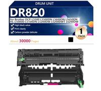Alto Rendimiento DR820 Tambor de Repuesto para Brother DCP-L5500 L5500DN L5600DN L5650DN HL-L5000D L5100DN L5200DW L5200DWT L6200DW Impresoras, Limpia y Duradera,Black-1 Pack