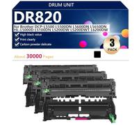 Alto Rendimiento DR820 Tambor de Repuesto para Brother DCP-L5500 L5500DN L5600DN L5650DN HL-L5000D L5100DN L5200DW L5200DWT L6200DW Impresoras, Limpia y Duradera,Black-3 Pack