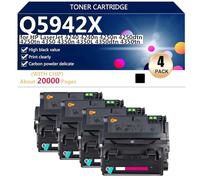 Alto Rendimiento Q5942X Cartuchos de Tóner Compatibles para HP Laserjet 4240 4240n 4250n 4250dtn 4250tn 4350 4350n 4350L 4350dtn 4350tn Impresoras, 20000 Páginas,Black-4 Pack