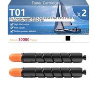 Alto Rendimiento T01 Cartucho de Tóner de Repuesto para Canon imagePRESS C60 C650 C700 C710 C710CA C750 C800 C810 C850 C910 Impresoras, Nítida y Duradera,Black-2 Pack