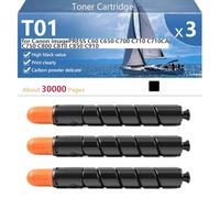 Alto Rendimiento T01 Cartucho de Tóner de Repuesto para Canon imagePRESS C60 C650 C700 C710 C710CA C750 C800 C810 C850 C910 Impresoras, Nítida y Duradera,Black-3 Pack