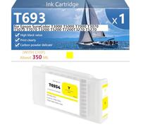 Alto Rendimiento T6931 T6932 T6933 T6934 T6935 Cartucho de Tóner de Repuesto para Epson SureColor T3000 T5000 T7000 T3070 T5070 T7070 T3200 T5200 Impresoras, Transparente y Duradero,Yellow-1 Pack