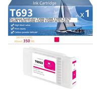 Alto Rendimiento T6931 T6932 T6933 T6934 T6935 Cartucho de Tóner de Repuesto para Epson SureColor T3000 T5000 T7000 T3070 T5070 T7070 T3200 T5200 Impresoras, Transparente y Duradero,Magenta-1 Pack