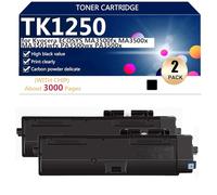 Alto Rendimiento TK1250 Cartucho de Tóner Compatible para Kyocera ECOSYS MA3500fx MA3500x MA3501wfx PA3500wx PA3500x Impresora, 3000 Páginas,Black-2 Pack