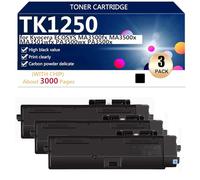 Alto Rendimiento TK1250 Cartucho de Tóner de Repuesto para Kyocera ECOSYS MA3500fx MA3500x MA3501wfx PA3500wx PA3500x Impresoras, Transparente y Duradero, con Chip,Black-3 Pack
